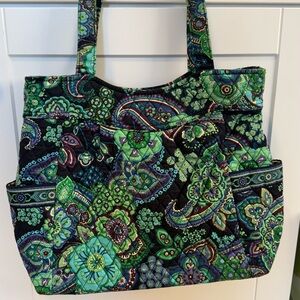 Vera Bradley Green and Blue Paisley Tote